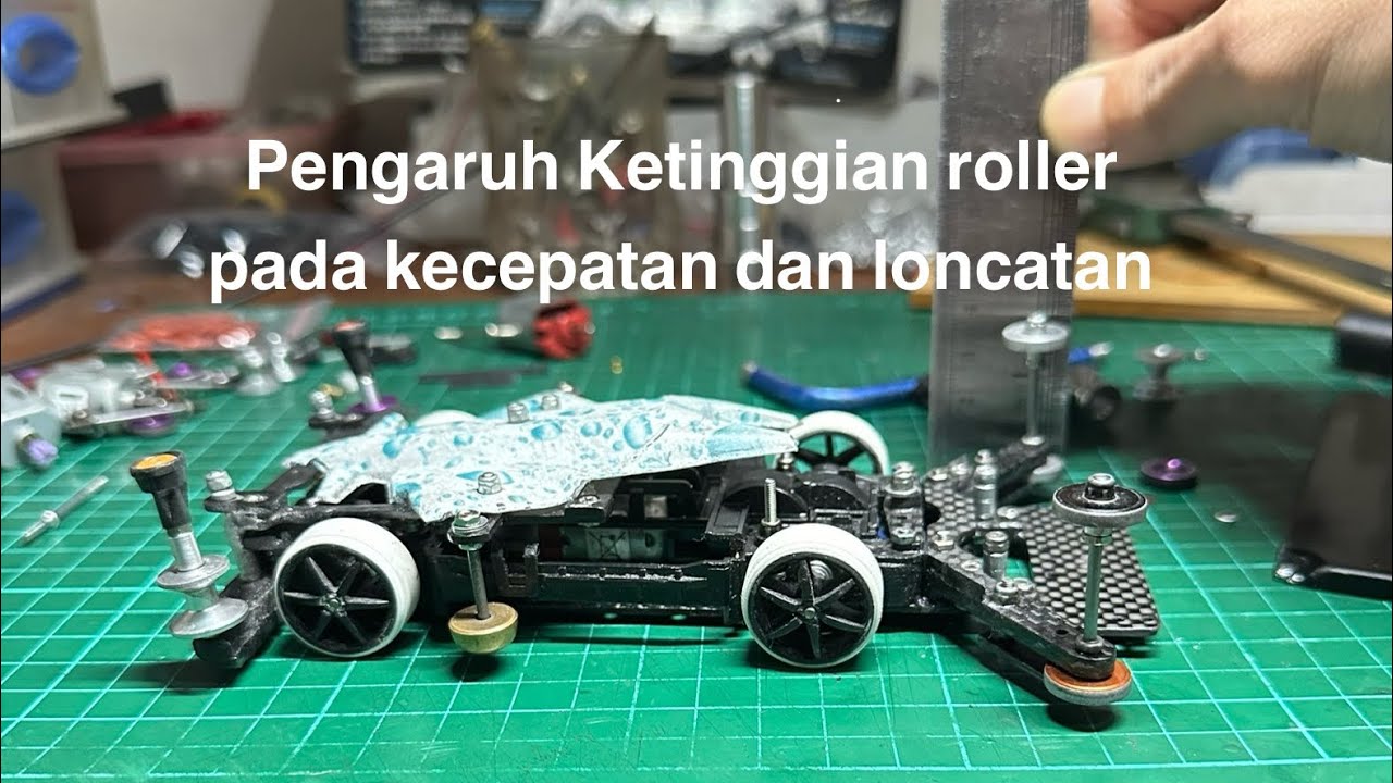 Settingan tinggi roller berpengaruh kepada kecepatan dan loncatan tamiya sto side damper stb bmax