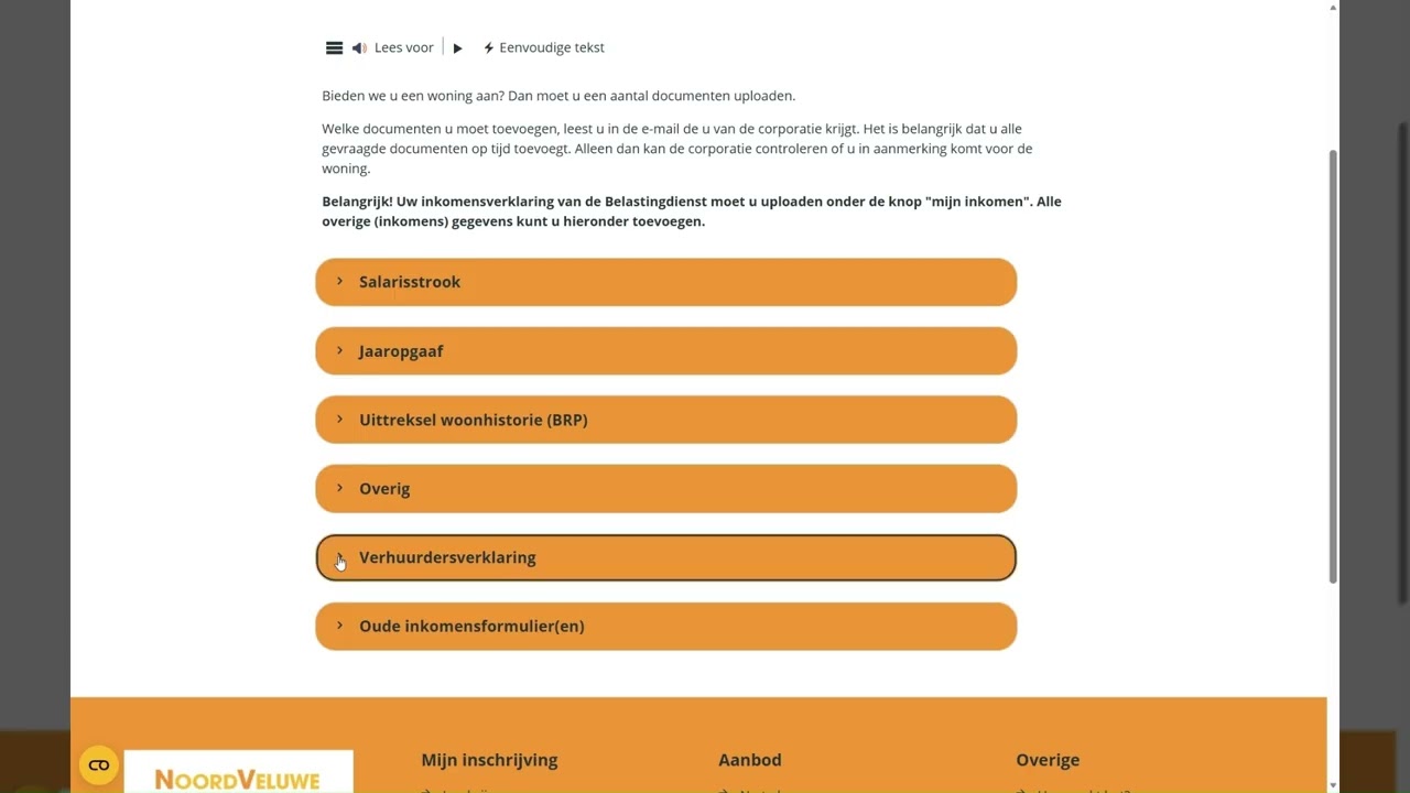 Hoe voeg ik documenten toe aan mijn inschrijving bij Huren Noord-Veluwe?