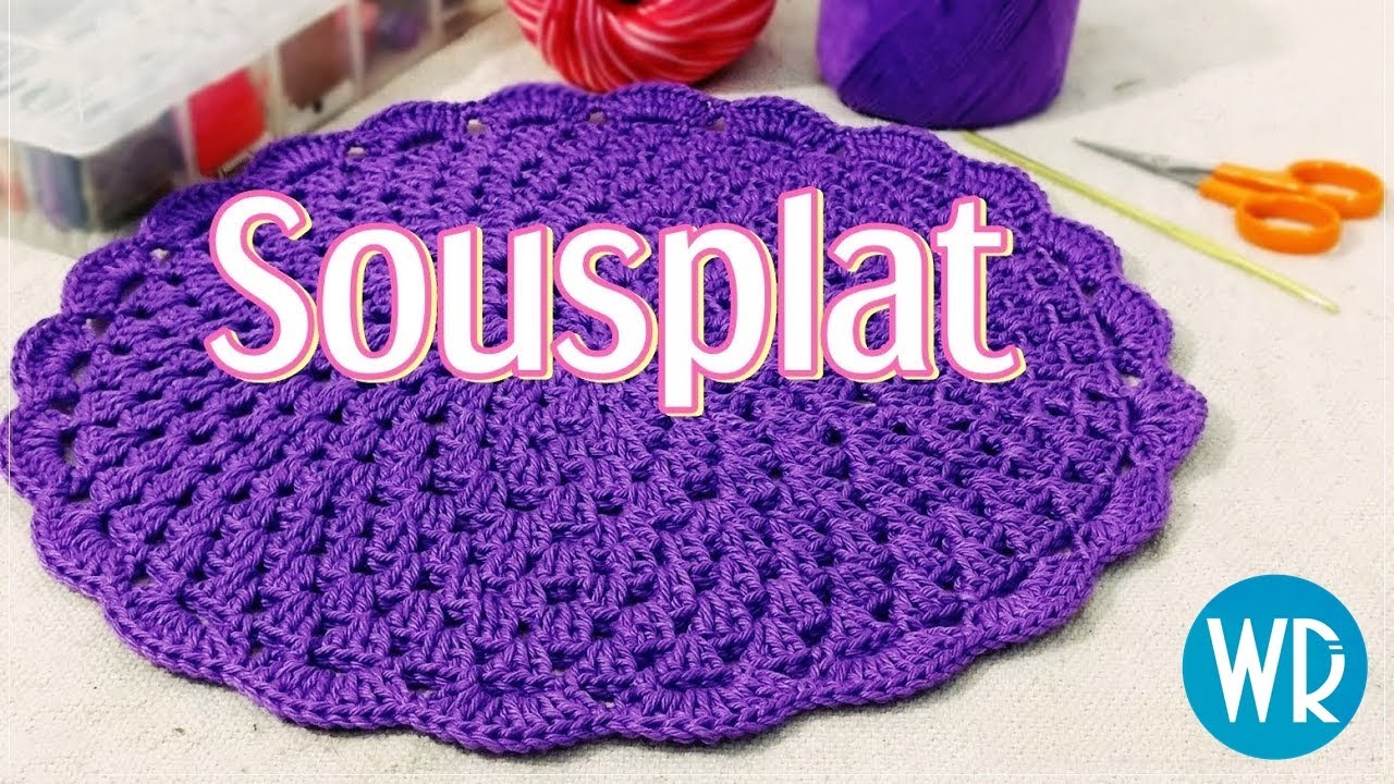 Sousplat de crochê ROXO fácil e para iniciante - Wagner Reis