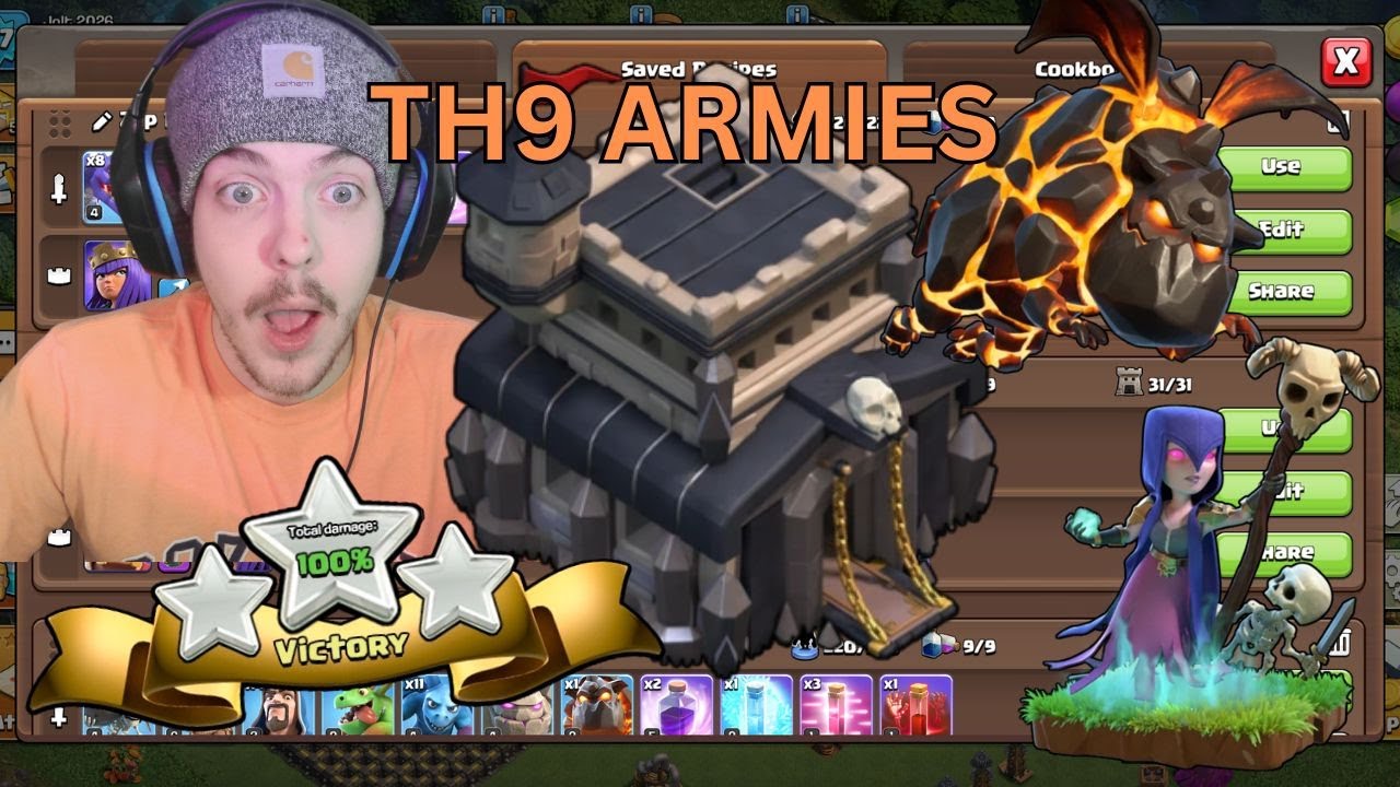ARE THESE THE BEST TH9 ARMIES?! EASIEST 3 STAR ATTACK STRATS Clash of Clans