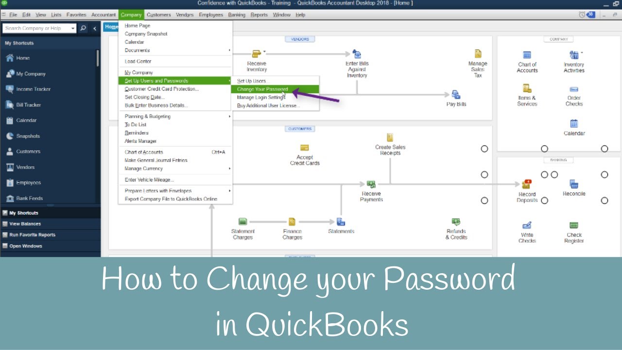 How to change your password in QuickBooks
