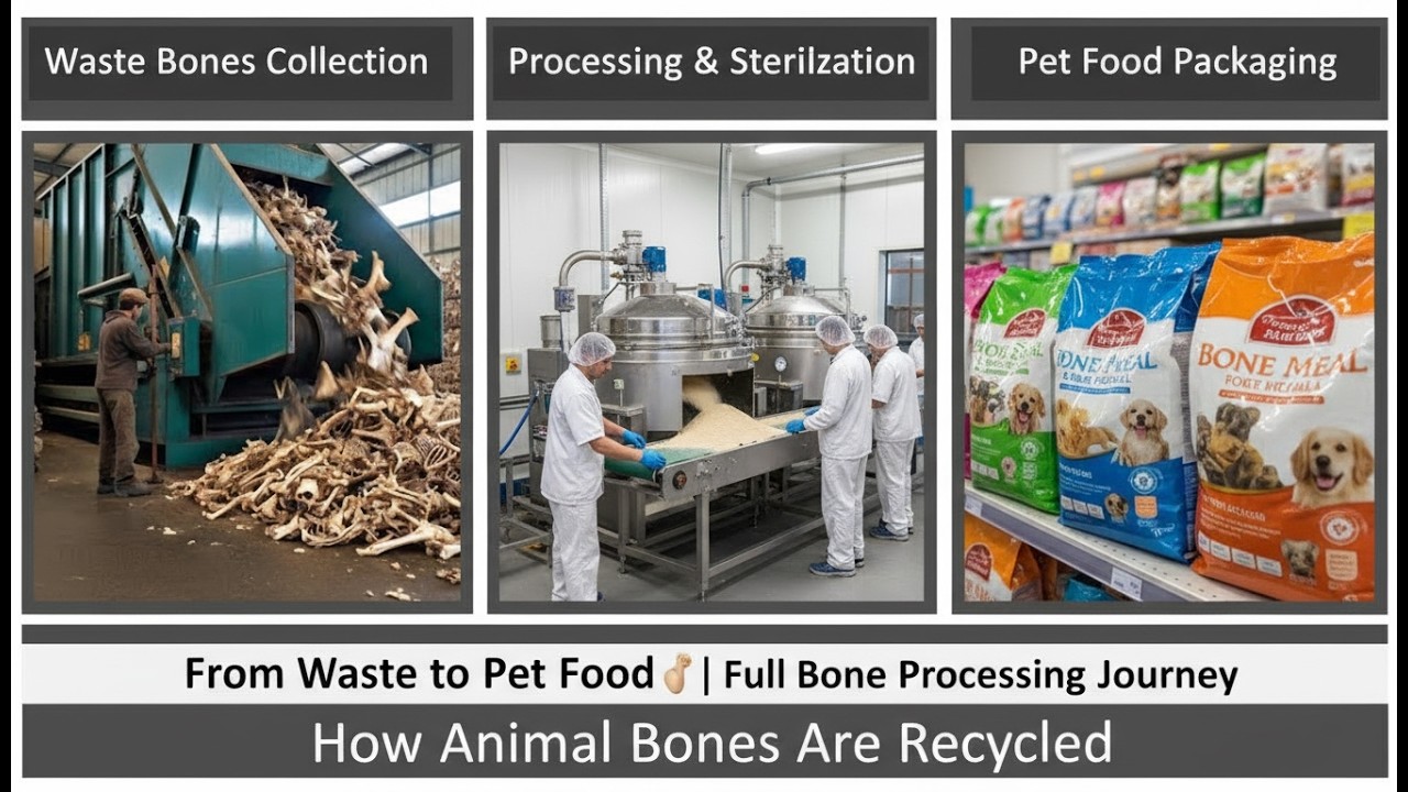 From Waste to Pet Food 🦴 | Full Bone Processing Journey | How Animal Bones Are Recycled