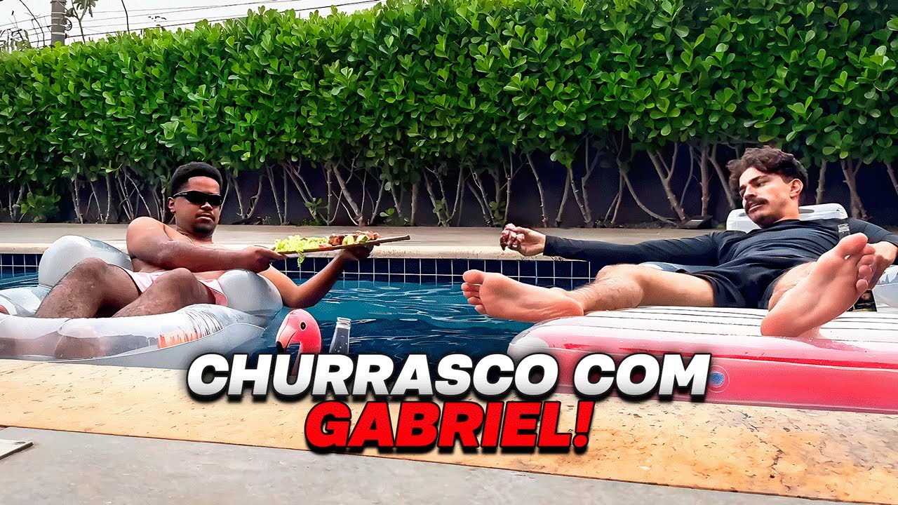 bistecone e gabriel em um CHURRASCO COM PISCINA