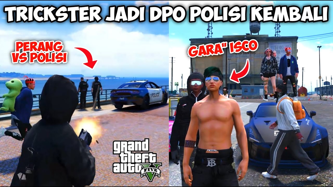 AKSI GILA ISCO PERANGIN POLISI SENDIRI !! TRICKSTER JADI DPO GARA GARA ISCO !! GTA 5 ROLEPLAY