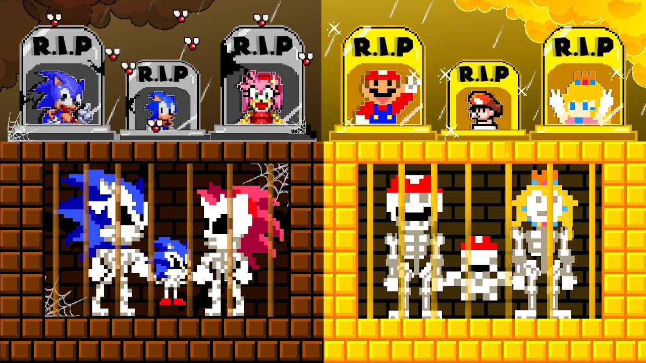 R.I.P Sonic, Amy and Mario, Peach in maze mayhem... RICH VS POOR | Game Animation