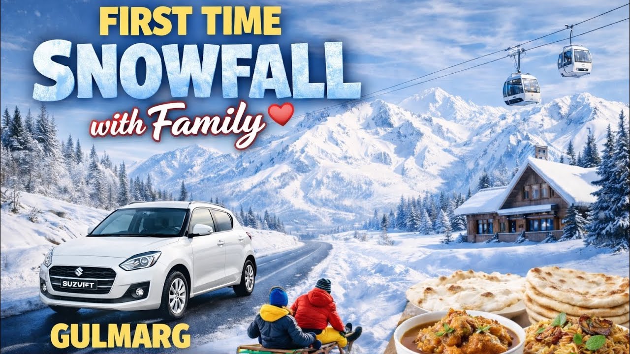 First Time Snowfall with Family ❤️ Gulmarg Winter Magic 2026