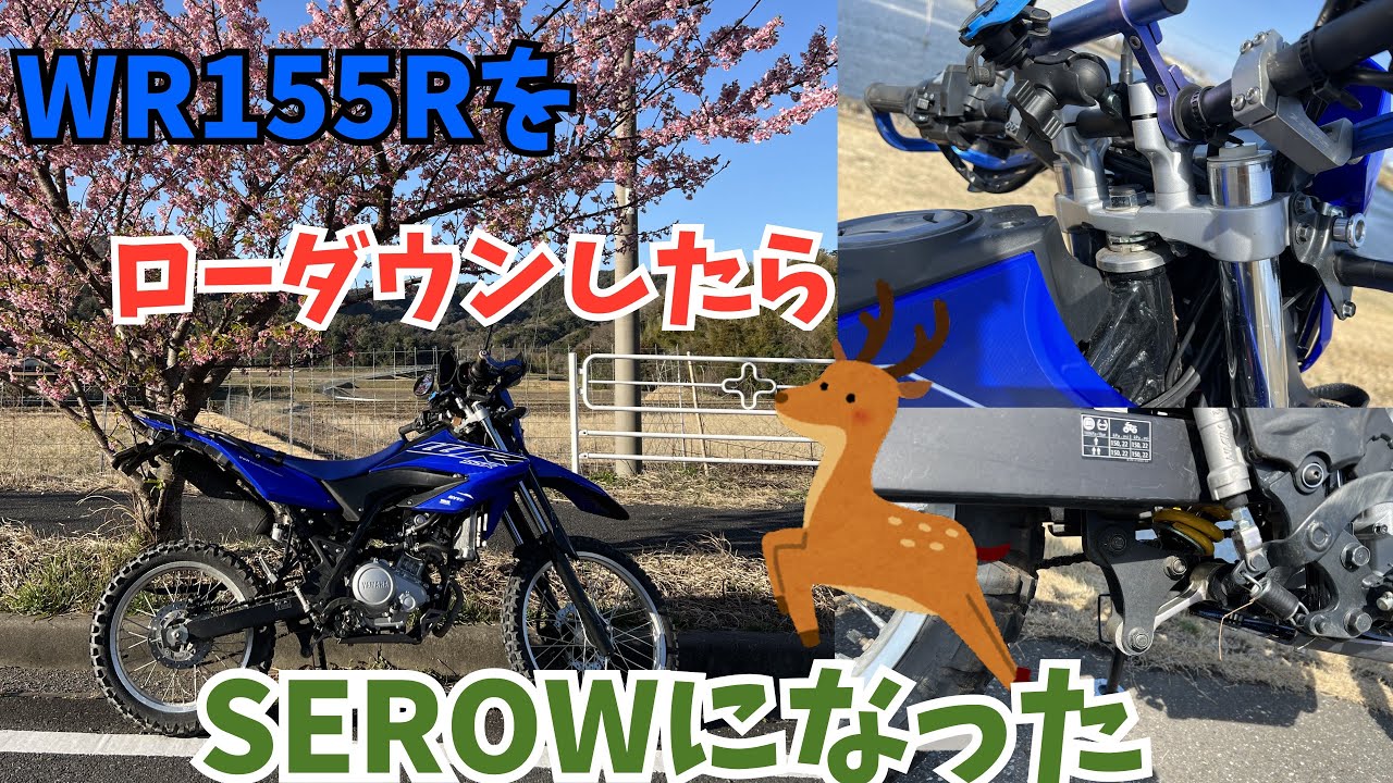 【林道 山中線】新型セローって出るの?WR155Rローダウンしたら、とっても走りやすくなった件。【4K 高画質】荒れた山中線下り路面状況をノーカットでどうぞ！2024/2/28