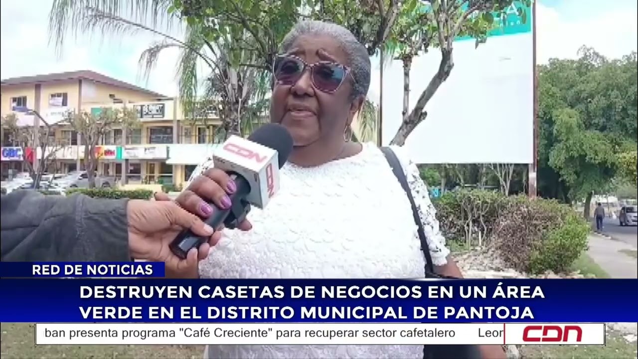 Destruyen casetas de negocios en un área verde en el distrito municipal de Pantoja