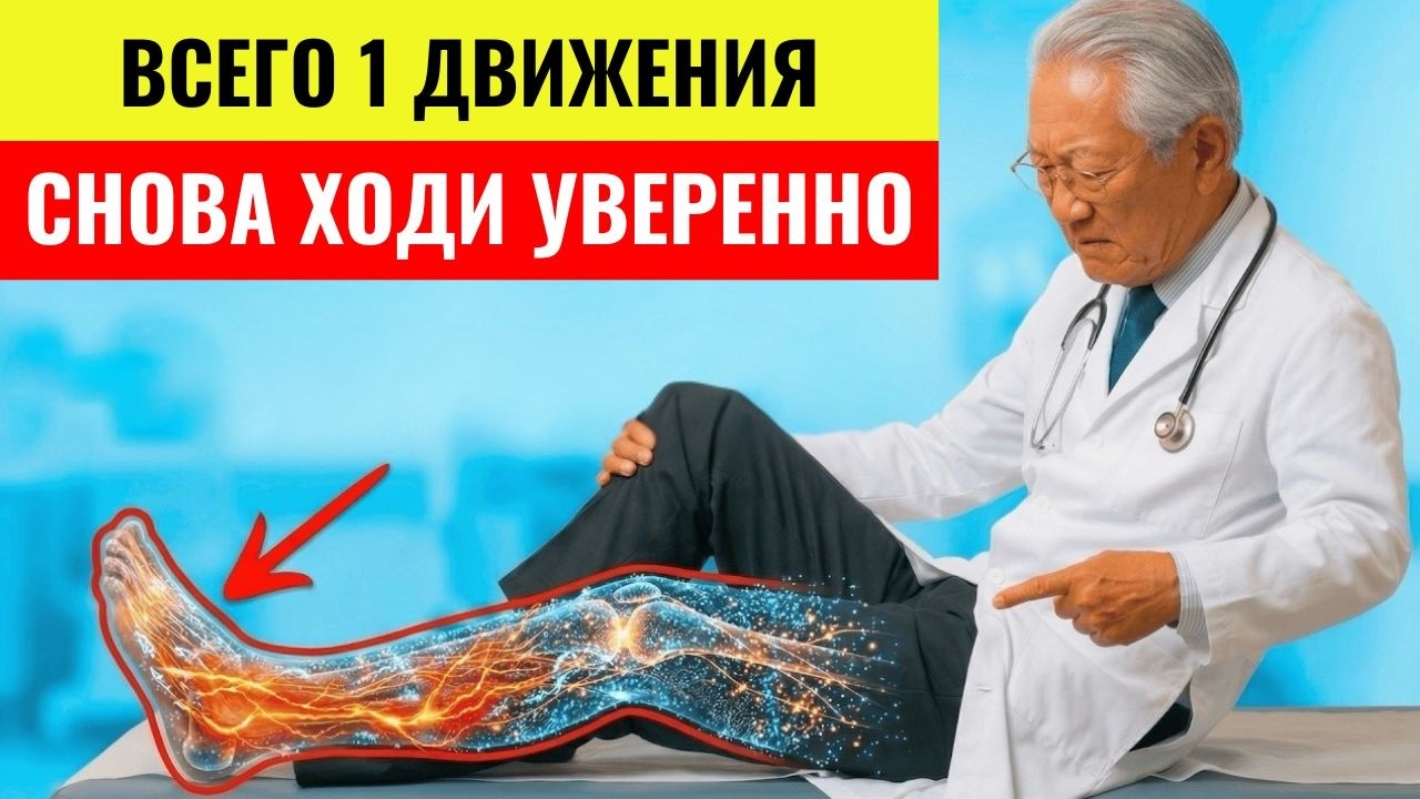 Самый пожилой врач Японии: ТОЛЬКО 4 упражнения, которые помогут СНИЗИТЬ боль в нервах стоп и голеней