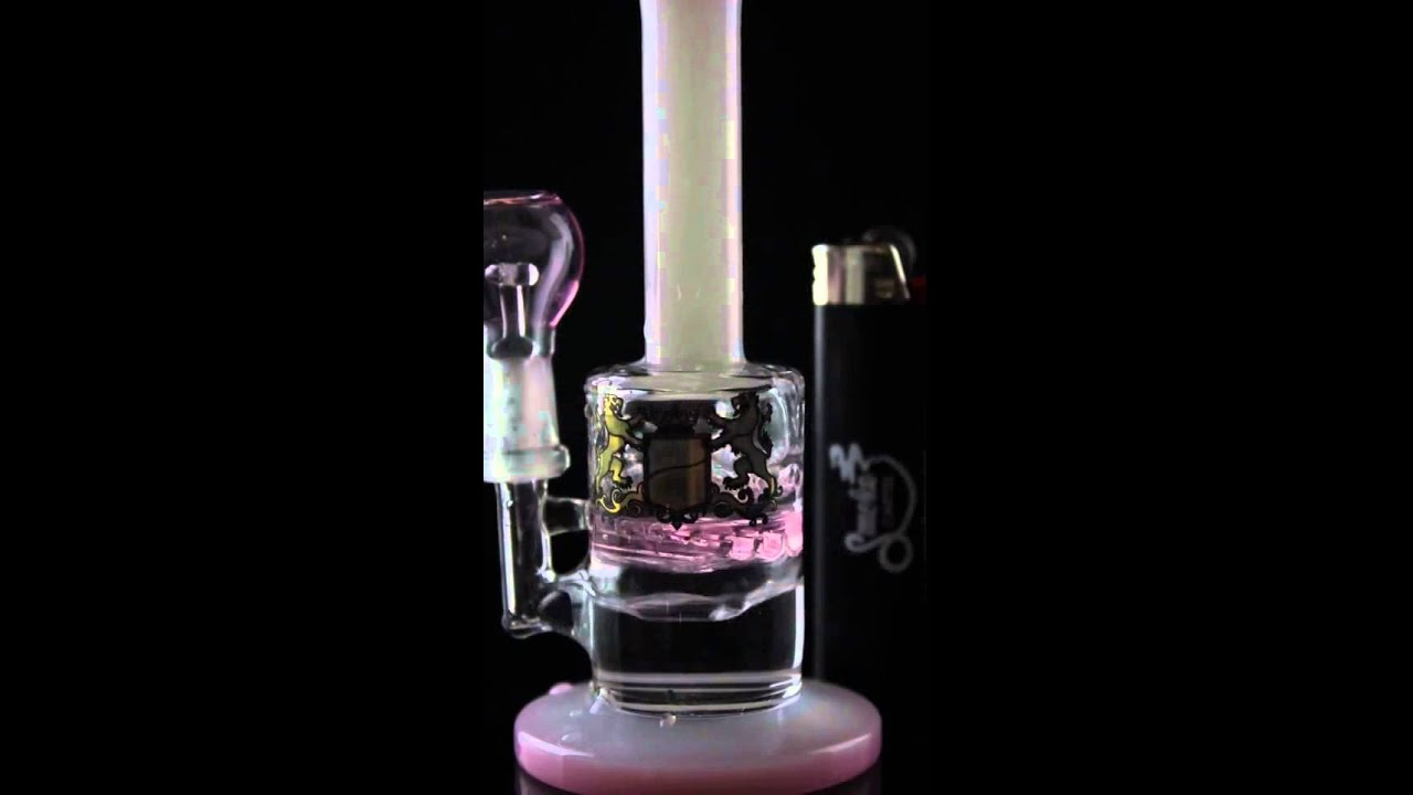 Micro Glass Pink Honeycomb Mini Tube with Honeycomb Perc