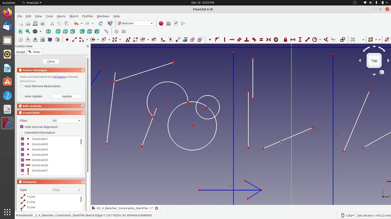 05-4 Sketcher Work Bench, Constraints in Open Source Software FreeCAD