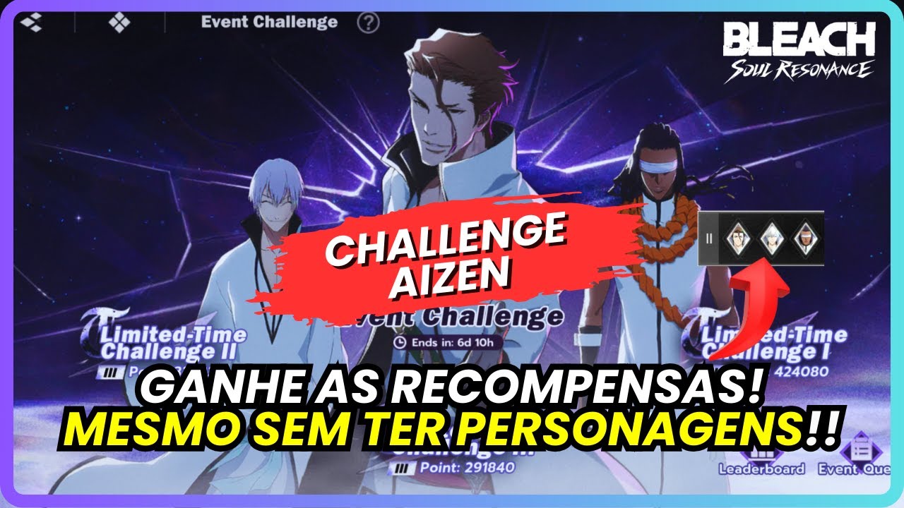 👑 ESTRATÉGIA F2P! | Aizen Challenge: Pegue TUDO SEM GASTAR | BLEACH: SOUL RESONANCE