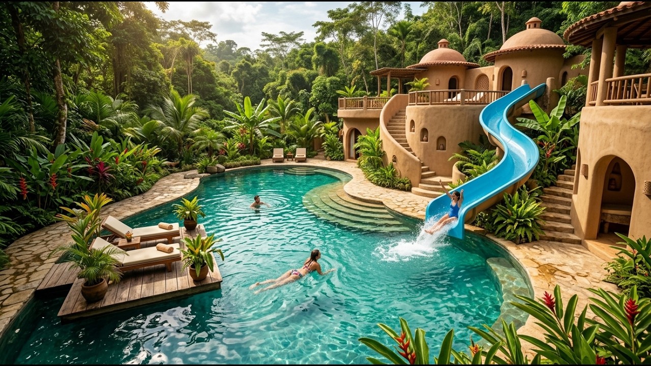 100 Days How I Built 10M Dollars Underground White House and Swimming Pool with a Water Slide Park