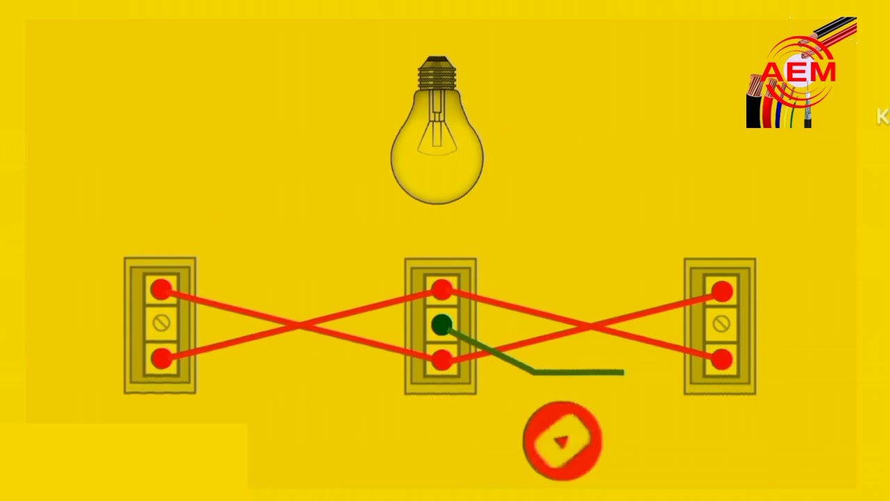 1 bulb 3 switches wiring connection diagram #Aelectric786