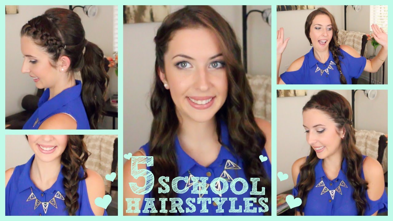 BACK TO SCHOOL ♡ 5 Quick & Easy Hairstyles | Courtney Lundquist