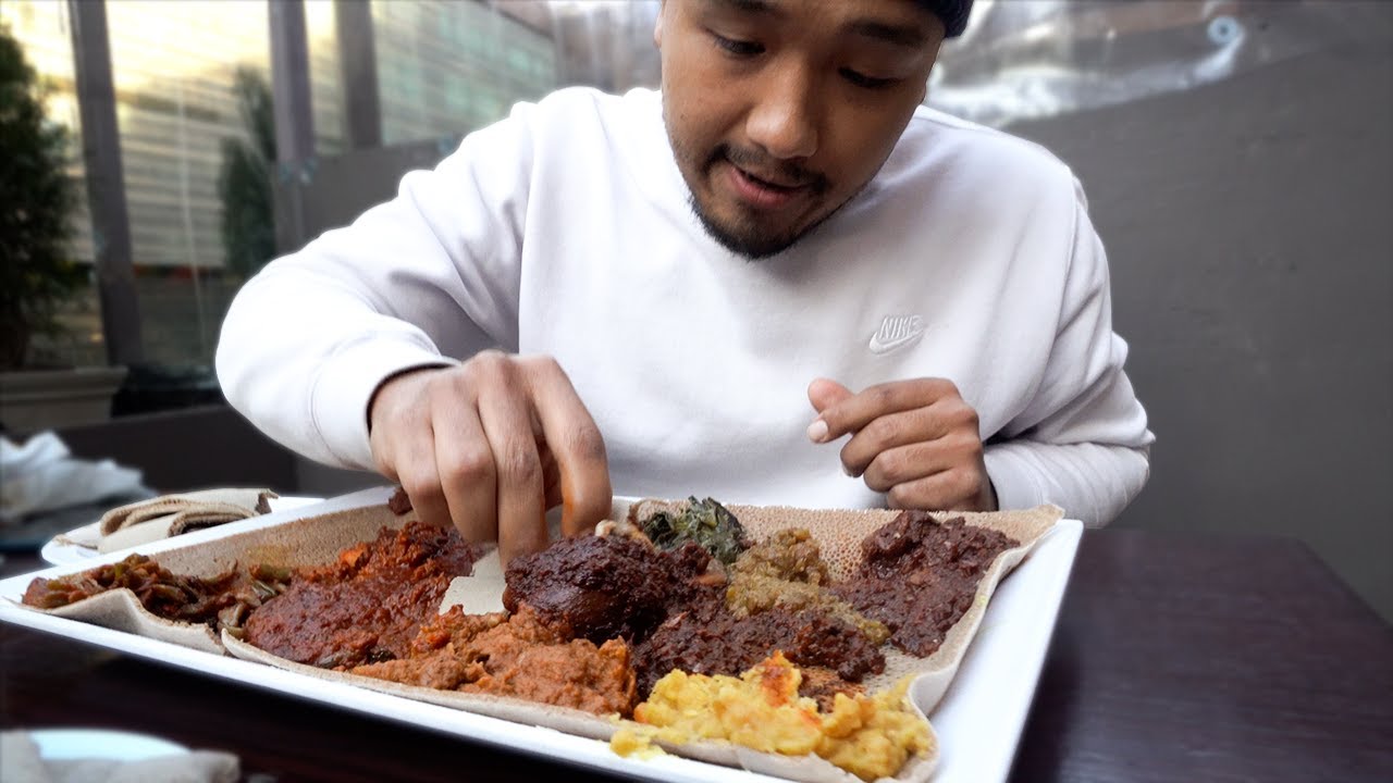 Asian Guy First Time Eating Ethiopian Food