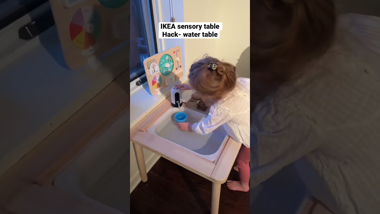 IKEA sensory table hack/water table #sensoryplay #toddlertime #sensoryactivities #momhacks #toddlers