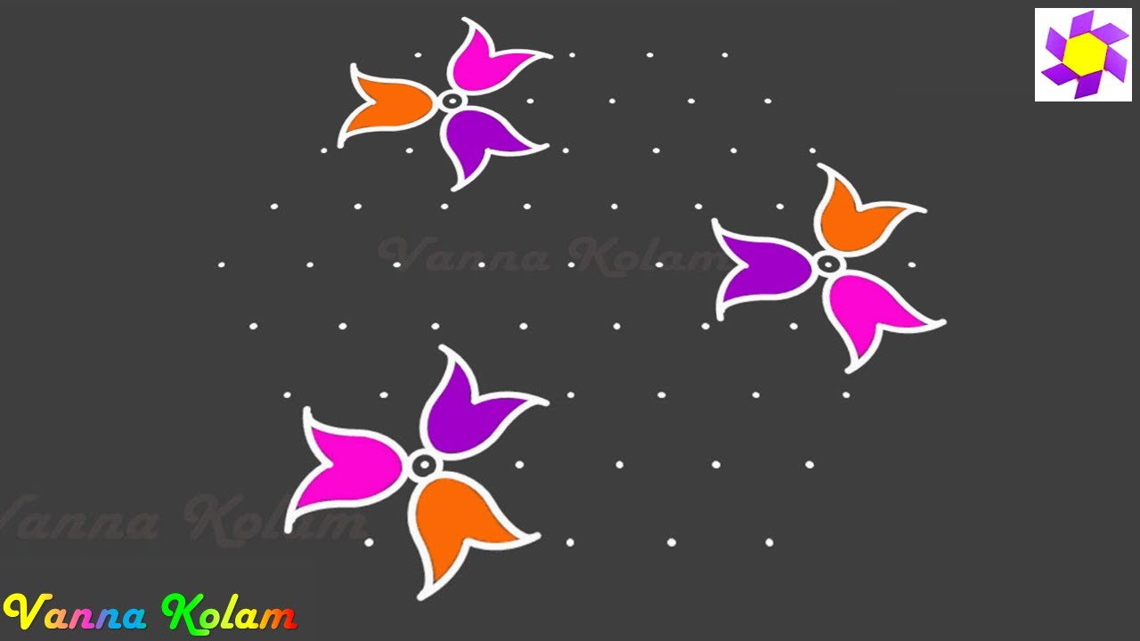 Masi Madham Kolam | Flower kolam with dots | Friday Kolam | Big Rangoli Kolam Design | Poo Kolam