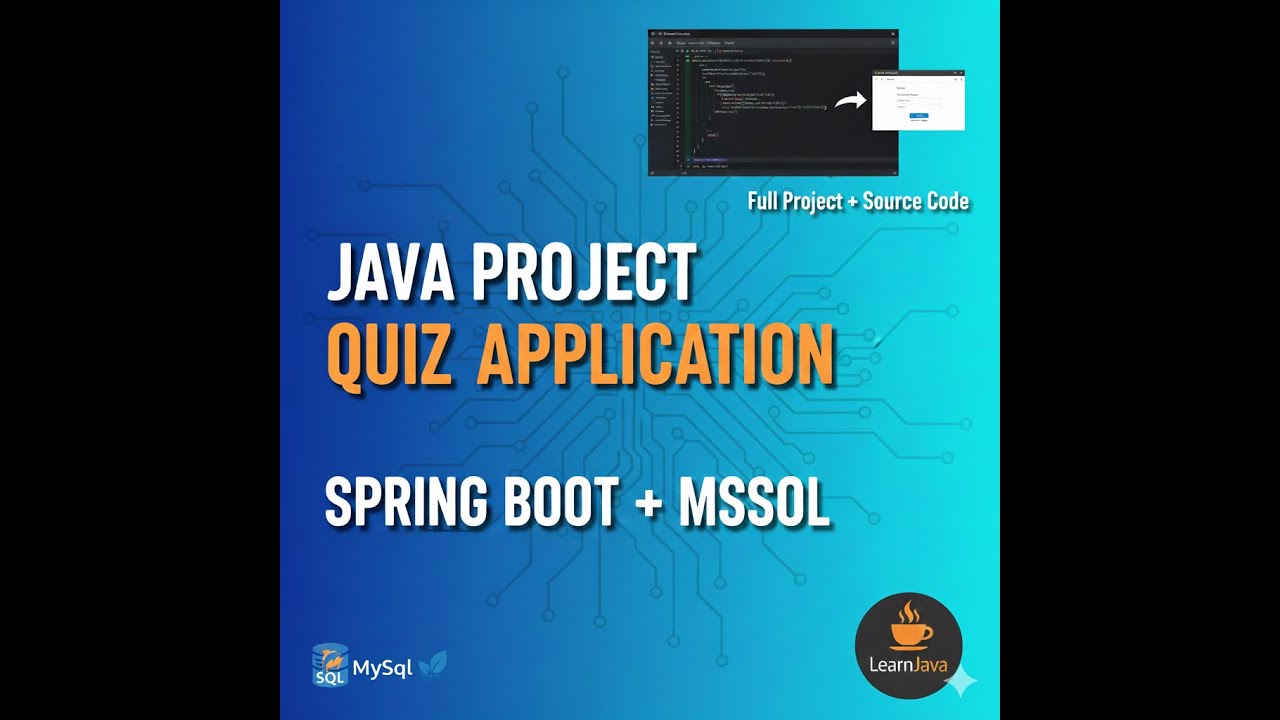 Java Project – Quiz Application | Java + Spring Boot + MySQL | Part 1