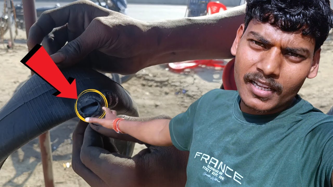 आरिफ ने आज टायर का ट्यूब change करते समय ट्यूब को भी फाड़ दिया 😱😱 ||