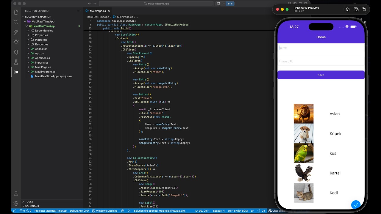 .NET MAUI ile Firebase Kullanımı - 8 | Realtime Database PostAsync ve Anlık Veri Senkronizasyonu