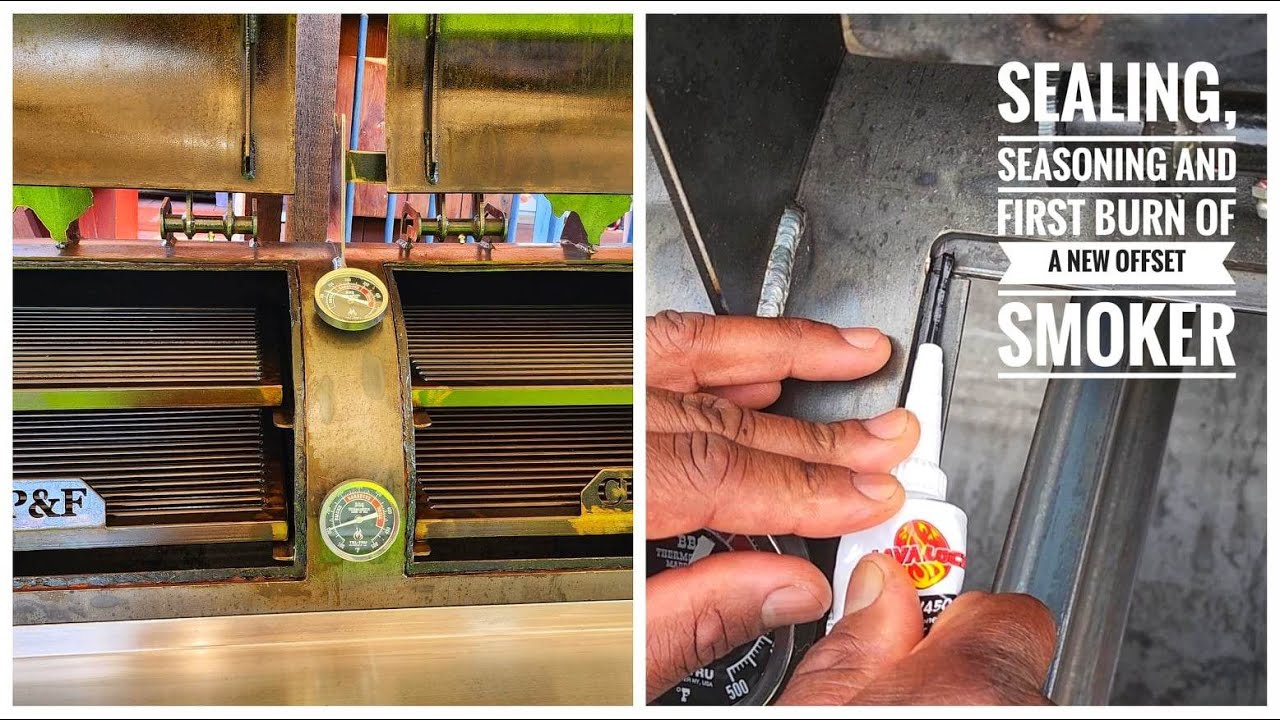 Getting our New Offset Smoker Ready| How to seal doors, season and first burn