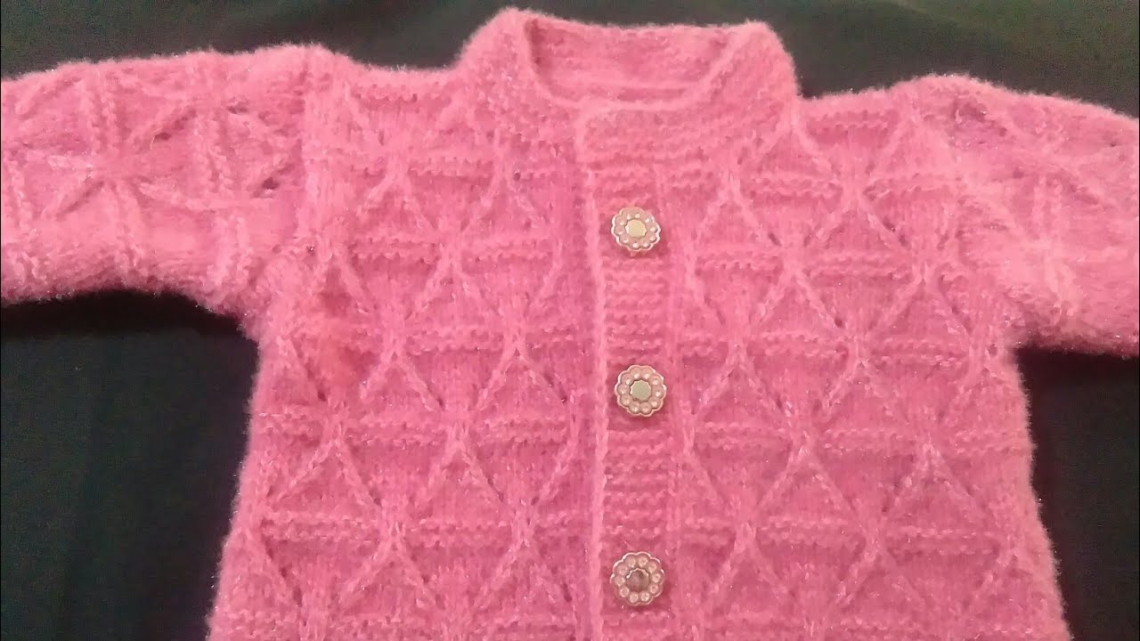 part-3newborn baby Se Lekar 6 month ke baby ke cardigan main modhe,Gala  Ki bunai kaise karen.