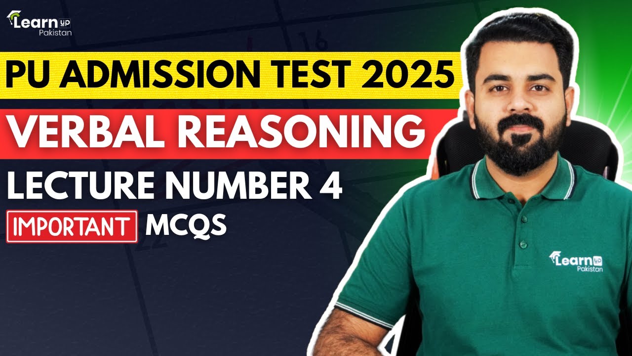 Punjab University Admission Test 2025 | Verbal Reasoning Important Questions | LearnUp Pakistan