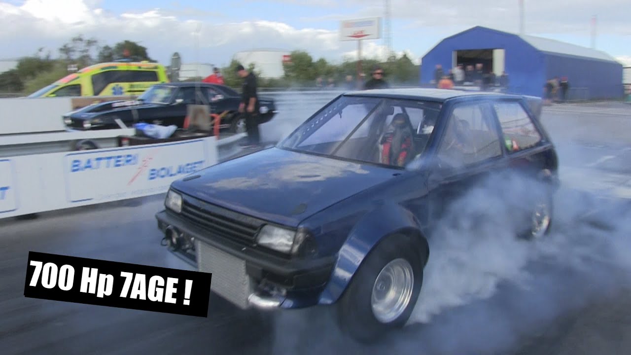 700Hp 7age Starlet Racing at Malmö Raceway NoPrep