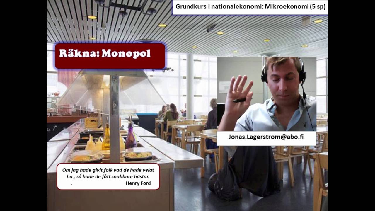 33. R&auml;kna: Monopol [Grundkurs i nationalekonomi: Mikroekonomi]