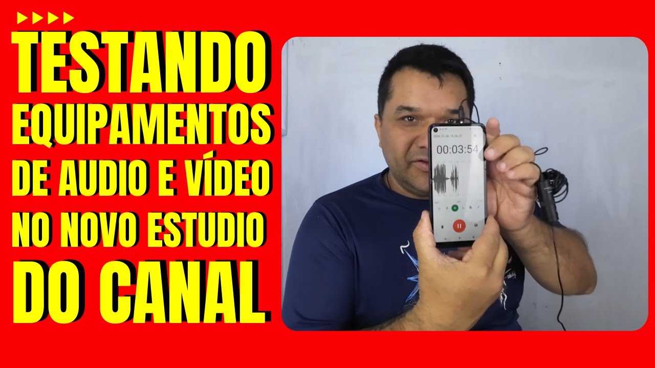 Testando equipamentos de &aacute;udio e v&iacute;deo  no novo est&uacute;dio do Programa Riomar Bruno
