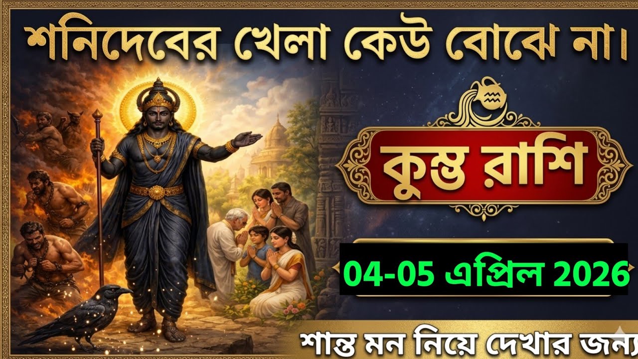 কুম্ভ রাশি,১৪-১৫ মার্চ, ২০২৬ শনিদেবের খেলা কেউ বোঝে না শান্ত মন নিয়ে দেখার জন্য।