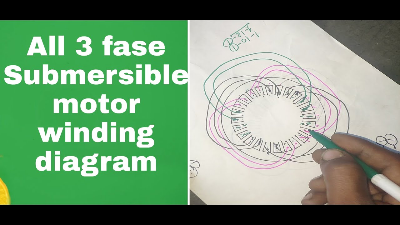 3 fase motor winding diagram (Submersible Motor winding diagram in hindi) Antic technology plus