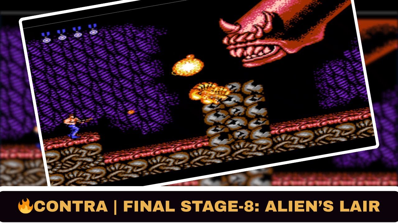 Contra Game Final Stage 8 – Alien's Lair Gameplay | Classic NES Contra Walkthrough | IT WALA