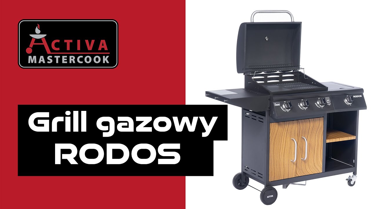ACTIVA Polska Grill gazowy RODOS 3+1 (9,6 + 3,2 kW) | Ruszt żeliwny + płyta