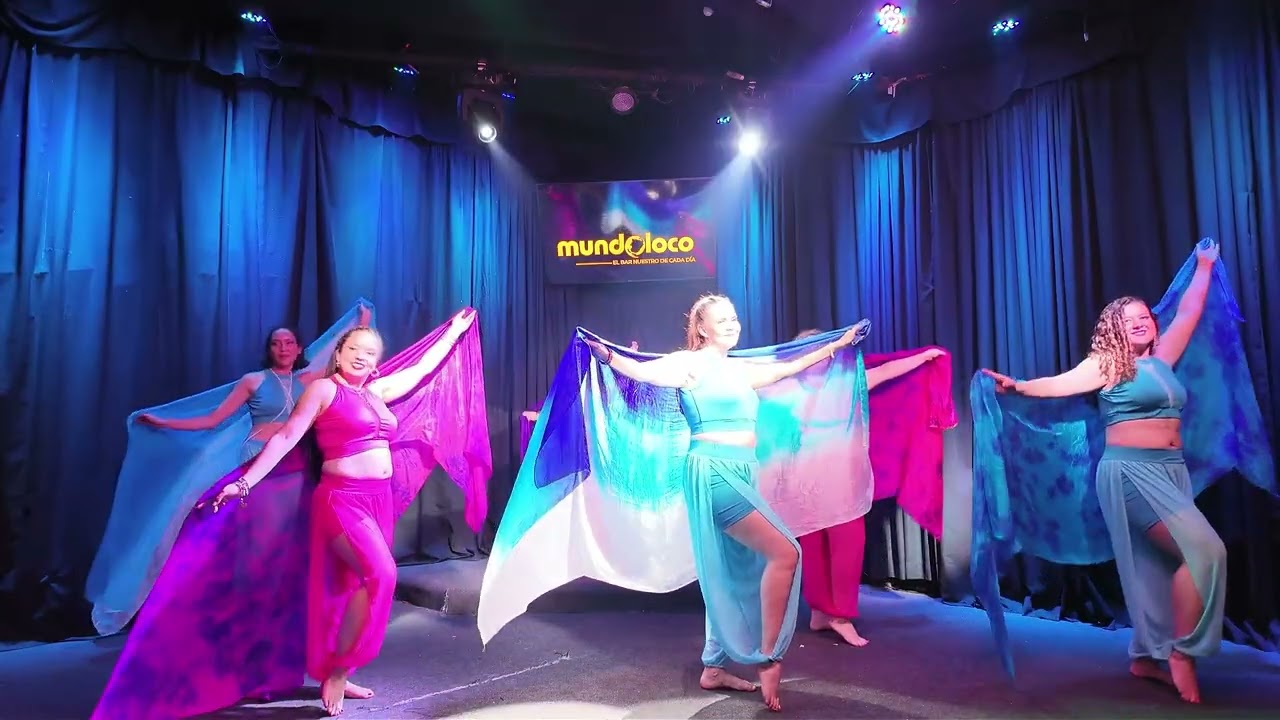 Group single veil belly dance