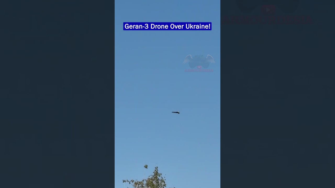 Russian Geran-3 Drone With Jet Engine Over Chernihiv!!