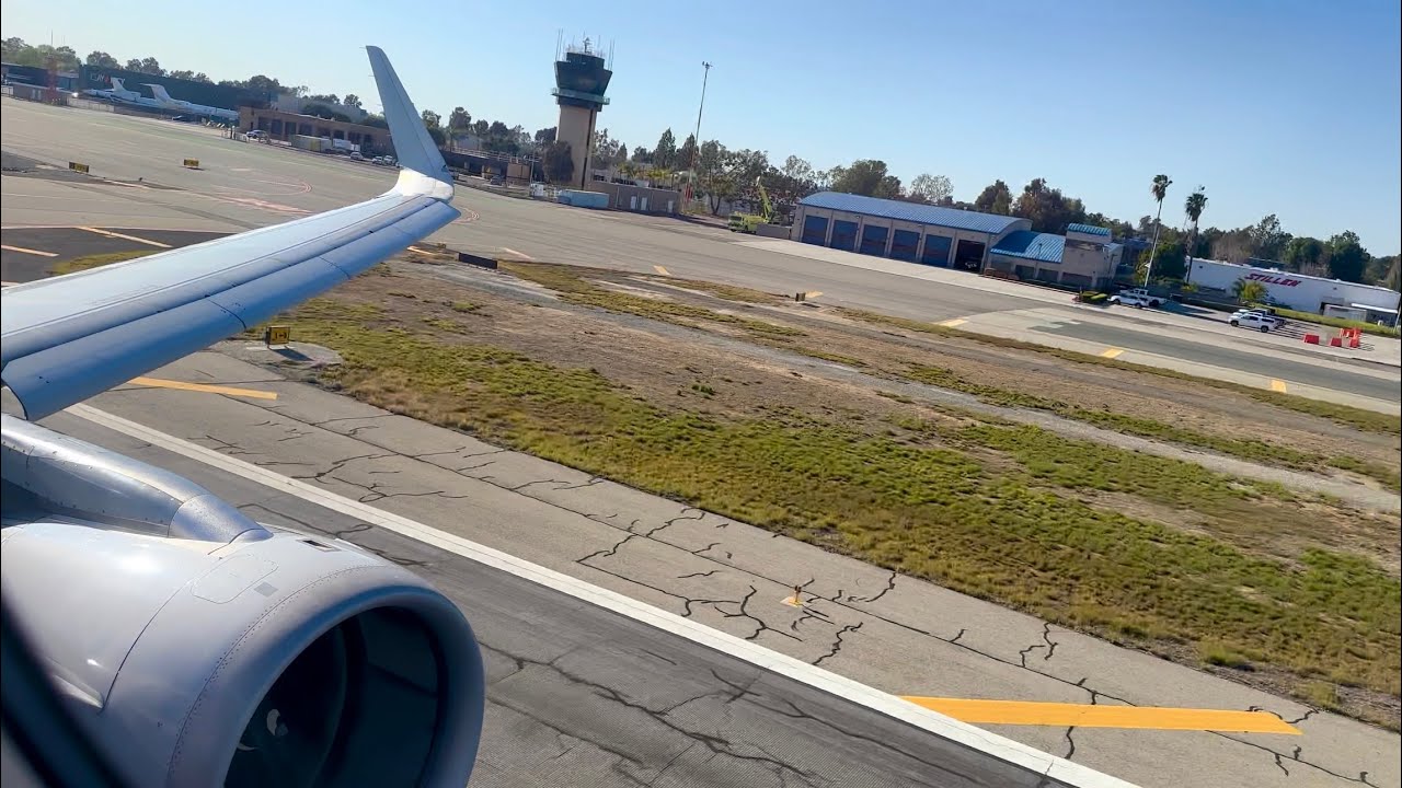 Reverse Takeoff! American A321 Runway 2L Takeoff from John Wayne Airport (SNA)!