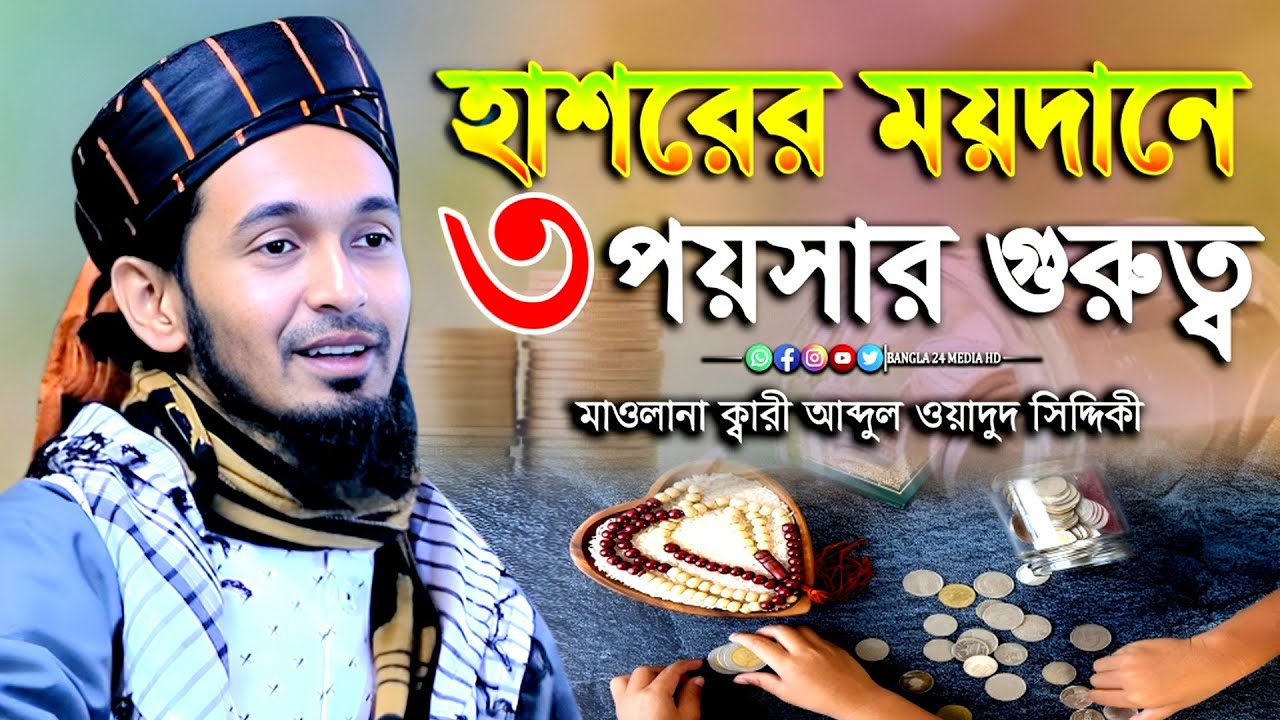 হাশরের ময়দানে ৩ পয়সার গুরুত্ব । ক্বারী আব্দুল ওয়াদুদ সিদ্দিকী ওয়াজ । wadud siddiki new waz