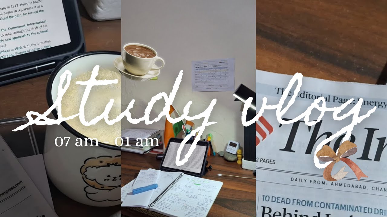 10 hour study vlog ☕️📚: lots of stu(dying) ( ;｀Д´ ) | very productive weekend, days in my life, upsc
