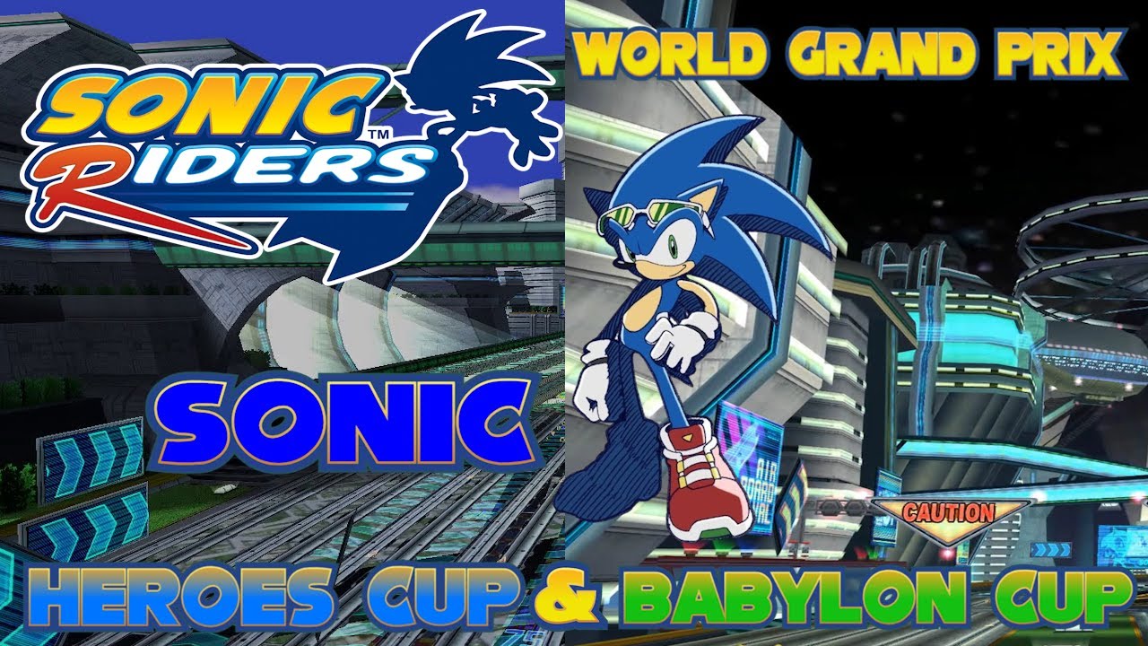 Sonic Riders World Grand Prix Heroes Cup & Babylon Cup w/ Sonic