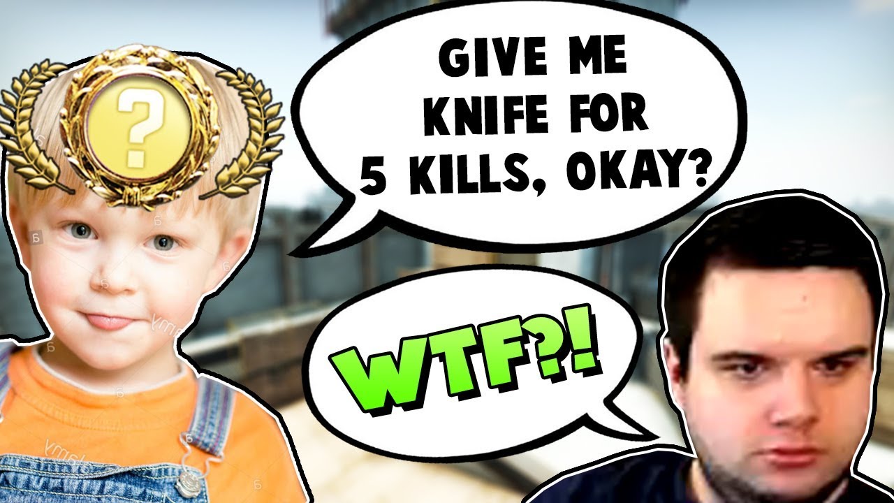 KLEINER JUNGE WILL KNIFE 🔪 F&Uuml;R 5 KILLS?! - CS:GO Funny Moments
