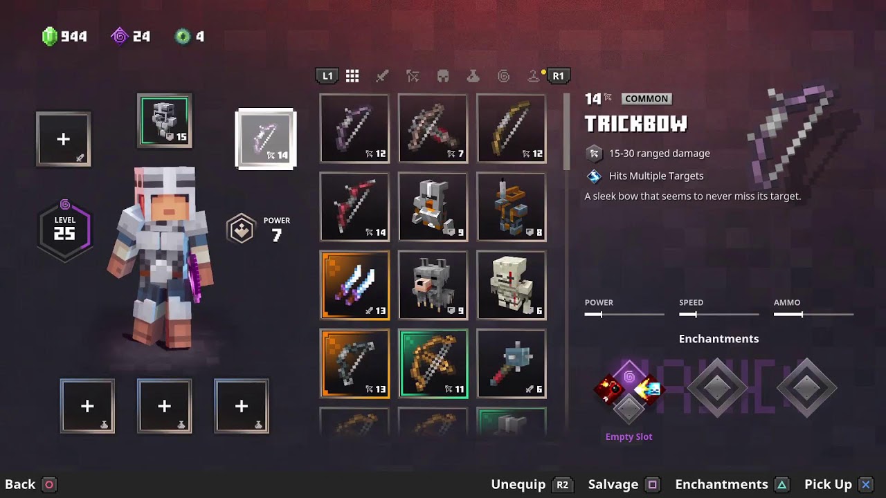 Minecraft dungeon no melee weapons rules in description