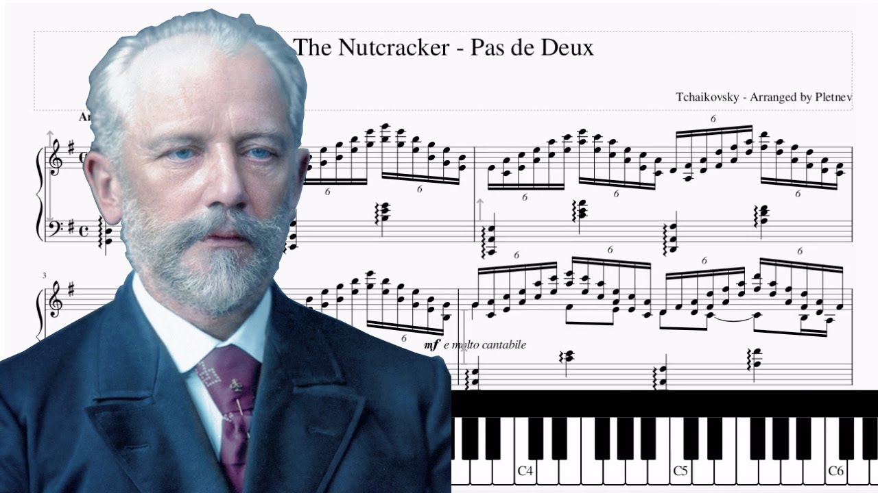 The Nutcracker Suite No7 - Pas de Deux - Peter Tchaikovsky (Sheets + Piano Tutorial)