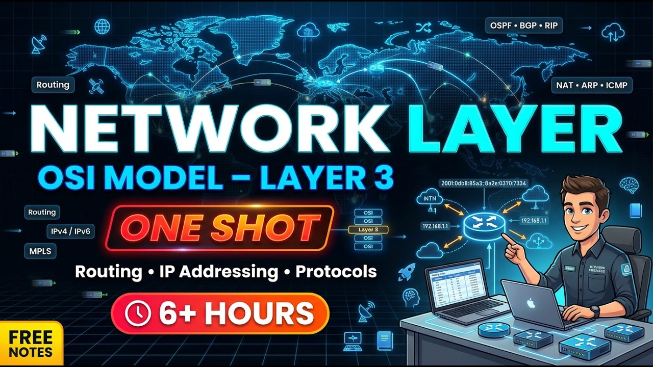 🚀 Network Layer Complete Crash Course OneShot (OSI & TCP/IP Model) | Complete Basic To Advanced🔥