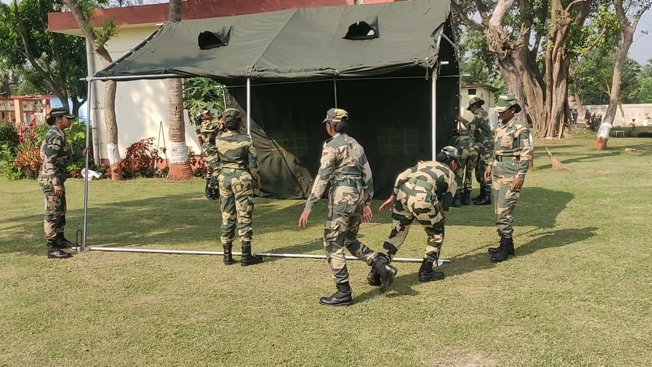 4 Men Tent Drill in 4 Mins BY BSF Mahila Prahari.