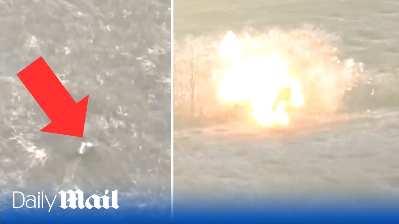 Ukrainian ground drone and ‘Baba Yaga’ air drones drop anti-tank mines on the Russians