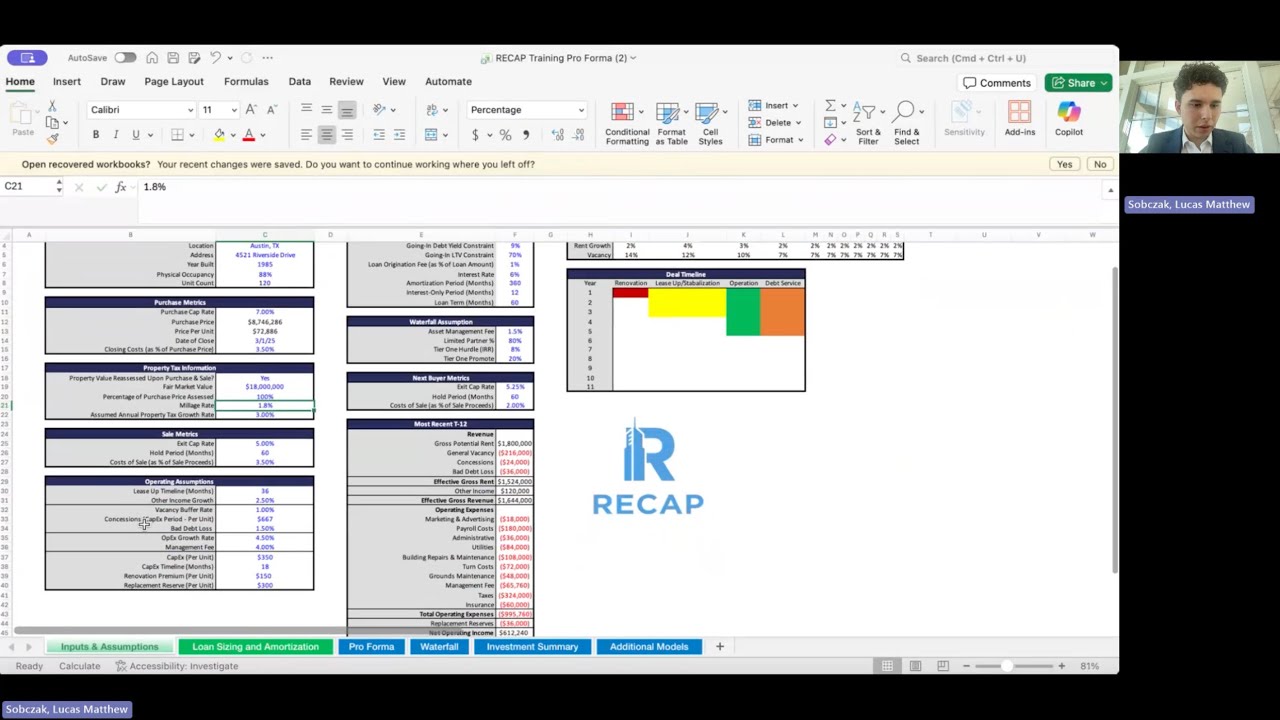 RECAP Training Part 7 - Build Your Model