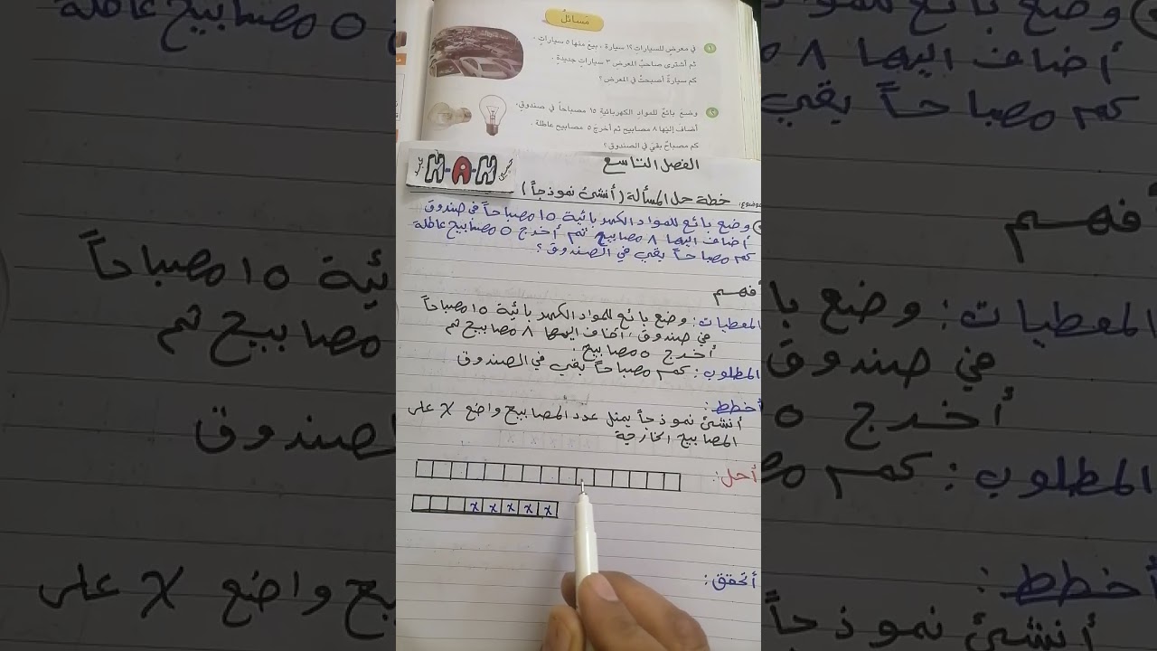 رياضيات الصف الرابع الابتدائي /الفصل التاسع حل مسائل خطة حل المسألةانشئ نموذج الخطوات الأربعة 178