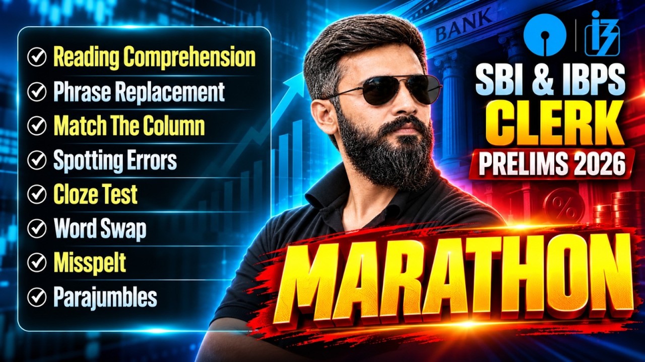 SBI Clerk & IBPS Clerk English 2026 | SBI Clerk English Marathon | Complete English in One Video